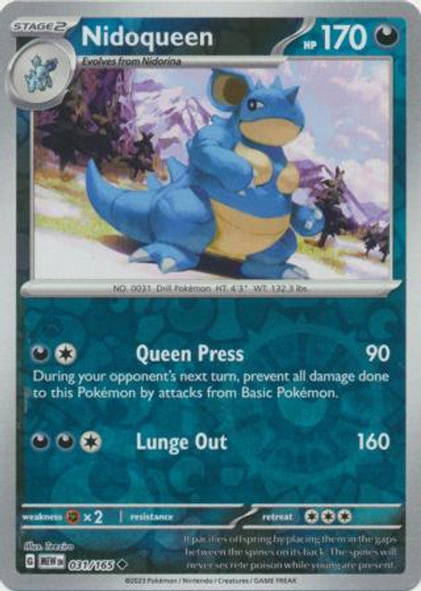 Scarlet & Violet 151 #031/165 Nidoqueen (Reverse Holo)