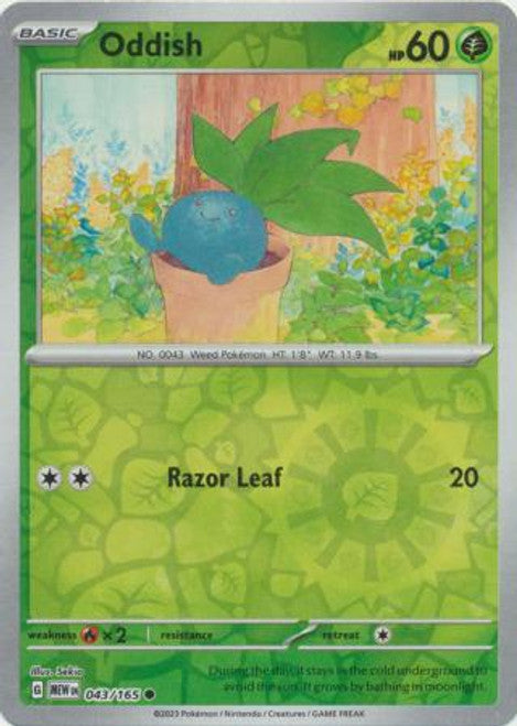 Scarlet & Violet 151 #043/165 Oddish (Reverse Holo)