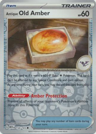 Scarlet & Violet 151 #154/165 Old Amber (Reverse Holo)
