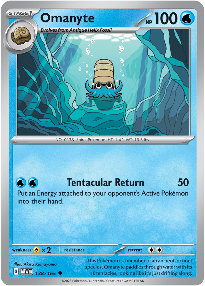 Scarlet & Violet 151 #138/165 Omanyte (Standard)