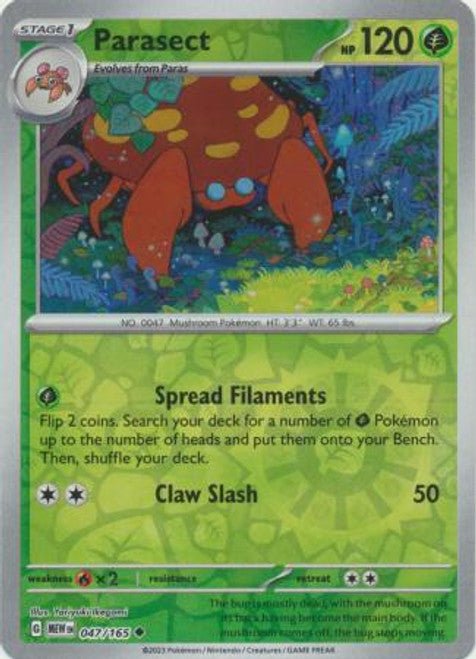 Scarlet & Violet 151 #047/165 Parasect (Reverse Holo)