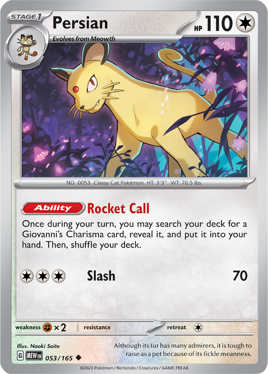 Scarlet & Violet 151 #053/165 Persian (Standard)