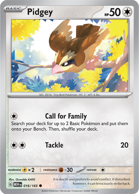 Scarlet & Violet 151 #016/165 Pidgey (Standard)