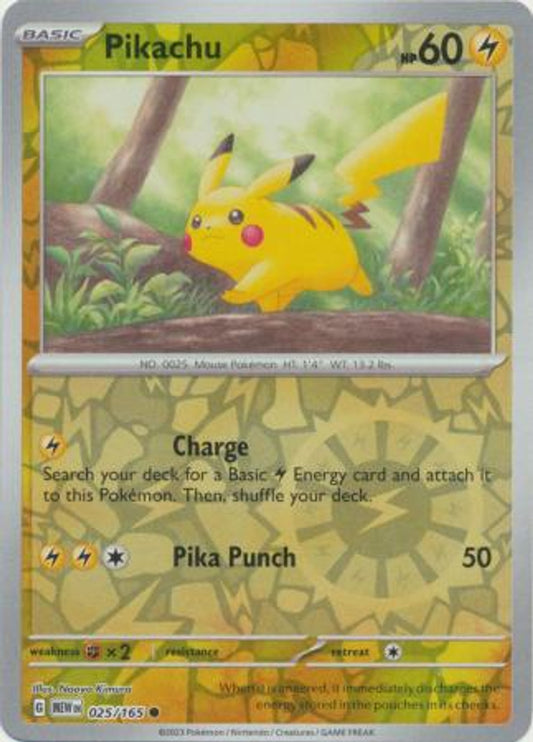 Scarlet & Violet 151 #025/165 Pikachu (Reverse Holo)