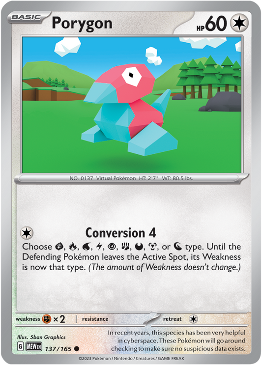 Scarlet & Violet 151 #137/165 Porygon (Standard)