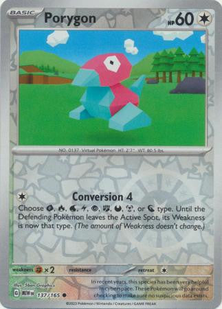 Scarlet & Violet 151 #137/165 Porygon (Reverse Holo)