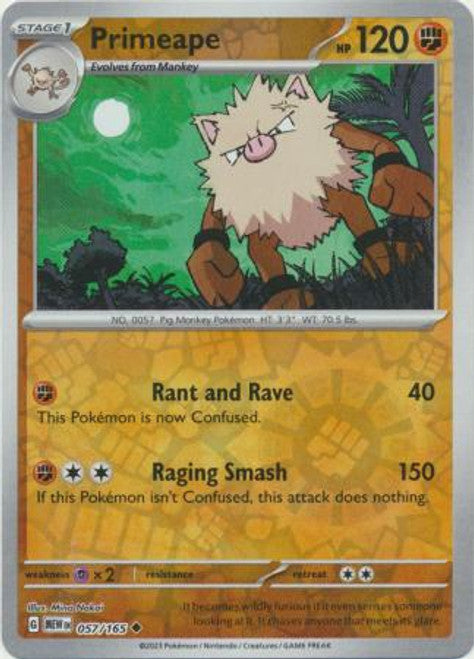 Scarlet & Violet 151 #057/165 Primeape (Reverse Holo)