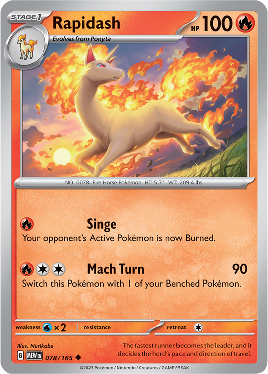 Scarlet & Violet 151 #078/165 Rapidash (Standard)