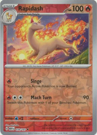 Scarlet & Violet 151 #078/165 Rapidash (Reverse Holo)