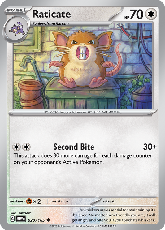 Scarlet & Violet 151 #020/165 Raticate (Standard)