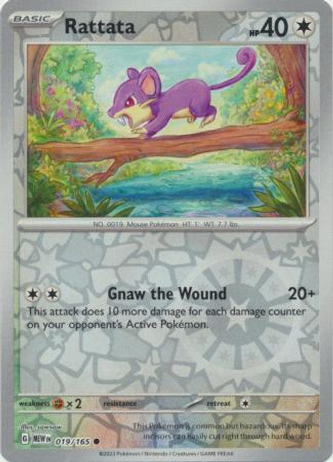 Scarlet & Violet 151 #019/165 Rattata (Reverse Holo)