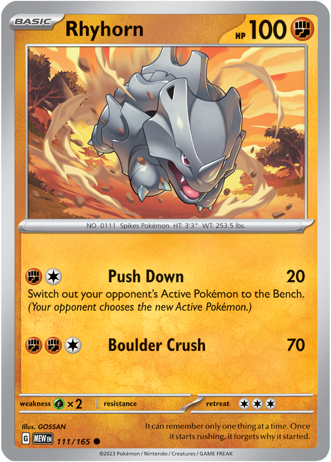 Scarlet & Violet 151 #111/165 Rhyhorn (Standard)