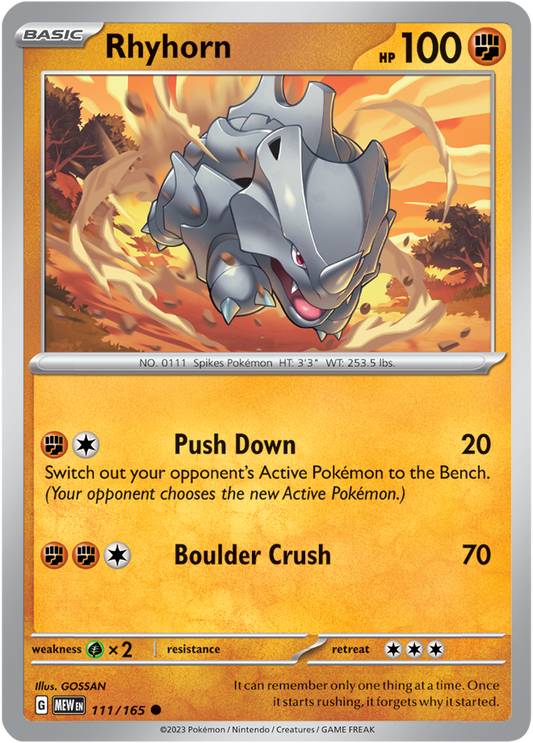 Scarlet & Violet 151 #111/165 Rhyhorn (Standard)