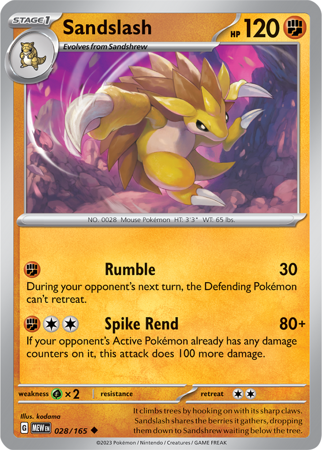 Scarlet & Violet 151 #028/165 Sandslash (Standard)