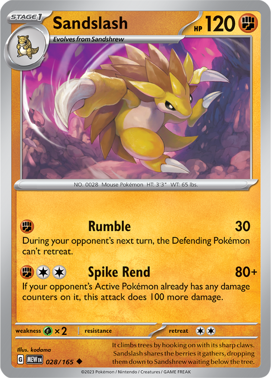 Scarlet & Violet 151 #028/165 Sandslash (Standard)