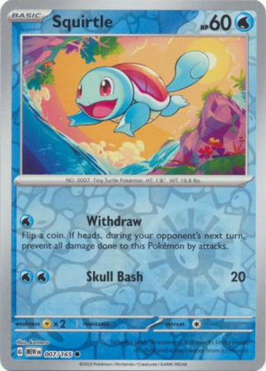 Scarlet & Violet 151 #007/165 Squirtle (Reverse Holo)