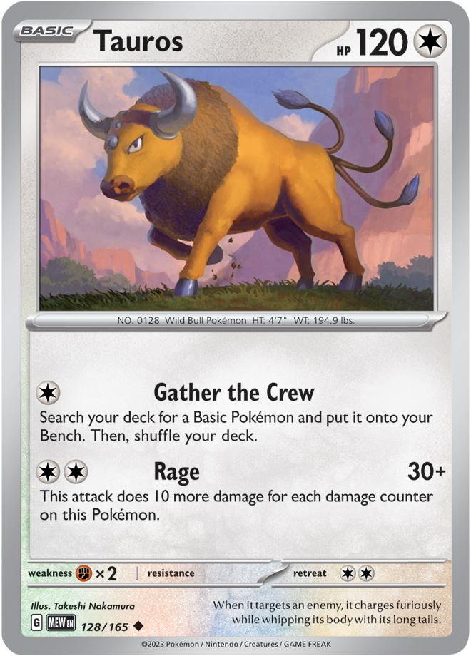 Scarlet & Violet 151 #128/165 Tauros (Standard)