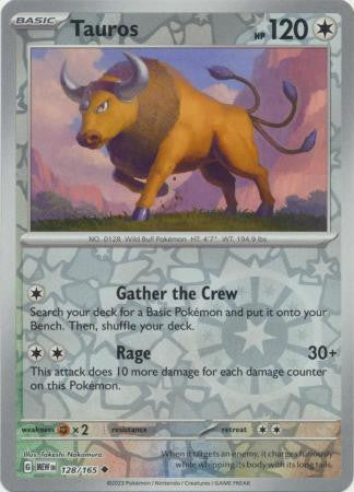 Scarlet & Violet 151 #128/165 Tauros (Reverse Holo)