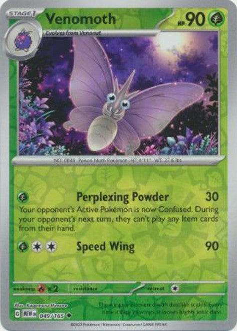 Scarlet & Violet 151 #049/165 Venomoth (Reverse Holo)