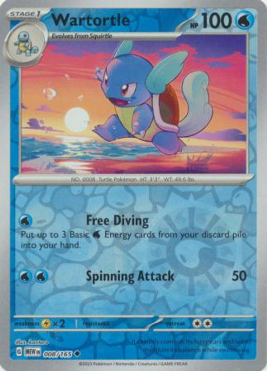 Scarlet & Violet 151 #008/165 Wartortle (Reverse Holo)