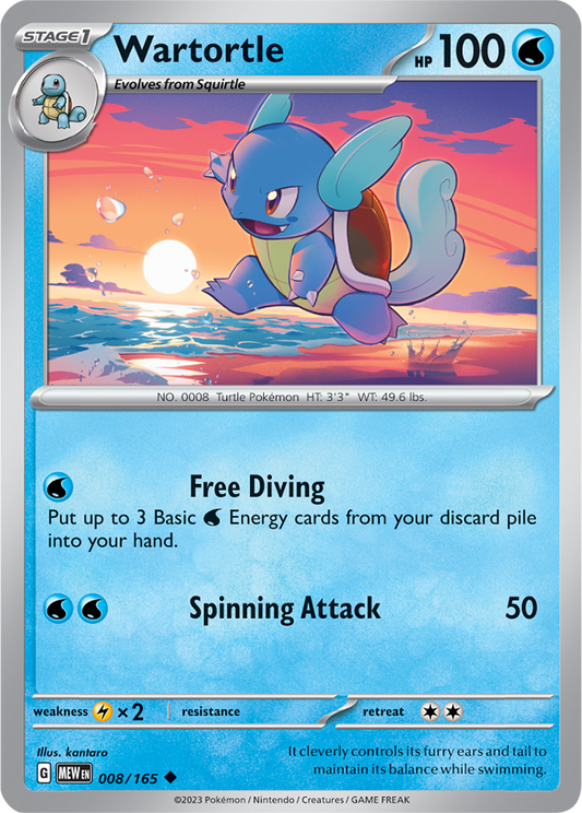 Scarlet & Violet 151 #008/165 Wartortle (Standard)