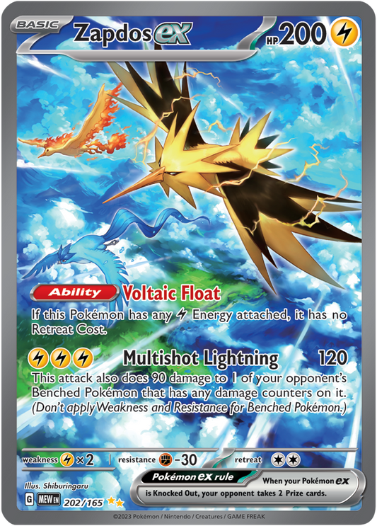 Scarlet & Violet 151 #202/165 Zapdos ex (Special Illustration Rare)