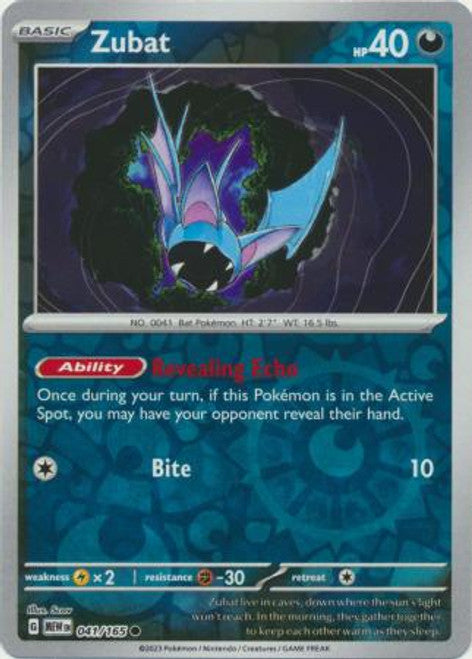 Scarlet & Violet 151 #041/165 Zubat (Reverse Holo)